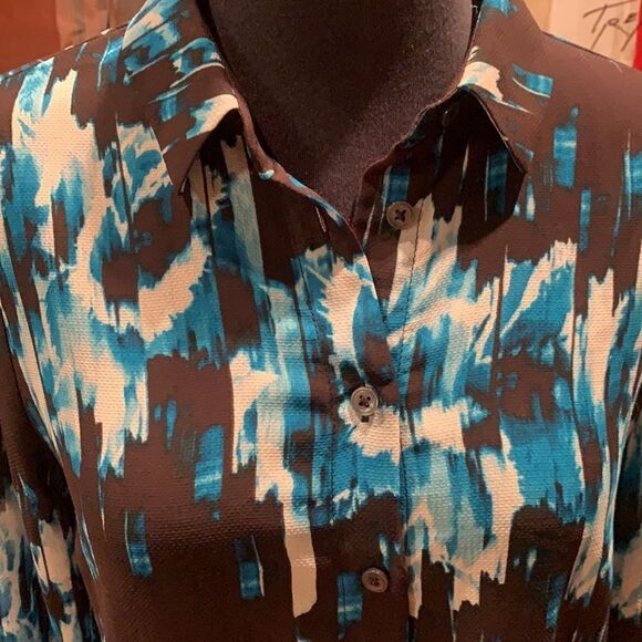 Derek Lam for Design Nation geo print semi sheer blouse, small, new - Picture 2 of 7